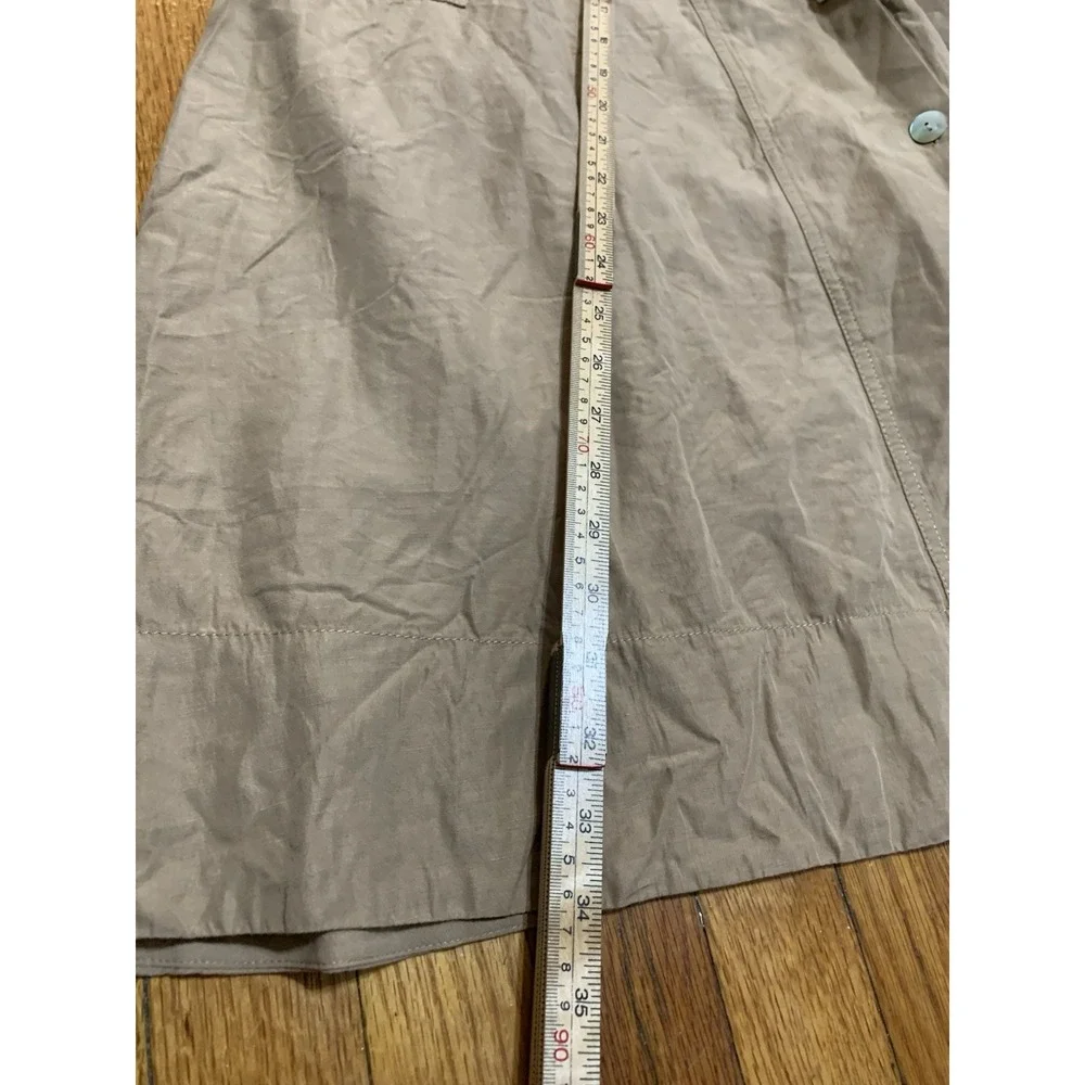 Vince Utility Button Down Linen Khaki Midi Skirt 14 Beach Cargo Boho MSRP $425